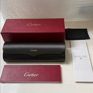 Authentic Cartier Eyewear Packaging Set – Box, Hard Case & Cloth